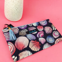 Load image into Gallery viewer, Shell Beach Zipper Pouch, Travel Pouch.  Design by The Scenic Route.
