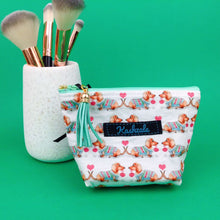 Load image into Gallery viewer, Dachshund Small Makeup Bag. White
