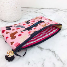 Load image into Gallery viewer, Dachshund Sunglasses bag, glasses case. Pink
