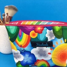 Load image into Gallery viewer, Rainbow Land Medium Cosmetic Bag. Kasey Rainbow Design. - Kashzale Cosmetic Bags
