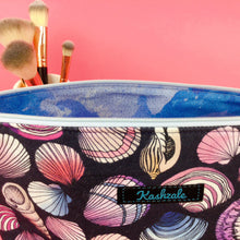 Load image into Gallery viewer, Shell Beach Large Makeup Bag. Designed by The Scenic Route.
