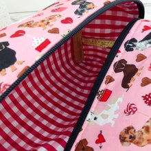 Load image into Gallery viewer, Dachshund Large Box Cosmetic Bag. Pink
