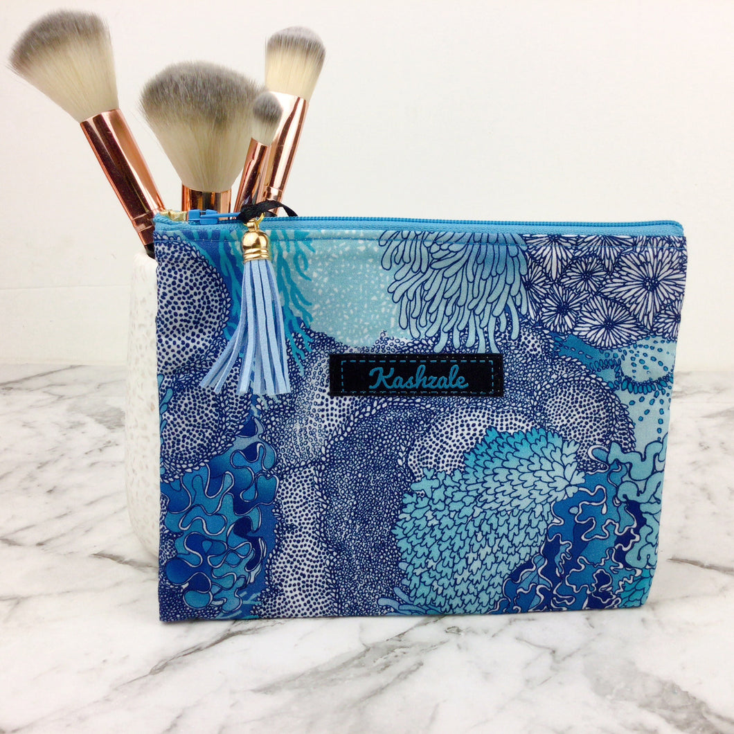 Coral Reef Small Clutch, Small makeup bag. Design by The Scenic Route.