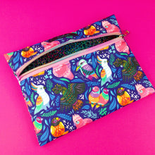Load image into Gallery viewer, Wet Bag Small Navy Parrot Print

