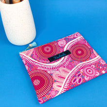 Load image into Gallery viewer, Women&#39;s Journey Small Clutch, Small makeup bag. By Aboriginal Artist Debbie Scott
