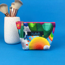 Load image into Gallery viewer, Rainbow Land Small Makeup Bag.  Kasey Rainbow Design. - Kashzale Cosmetic Bags
