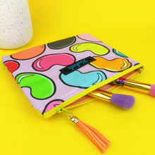Load image into Gallery viewer, Jelly Beans Clutch, Small makeup bag. Kasey Rainbow Design.
