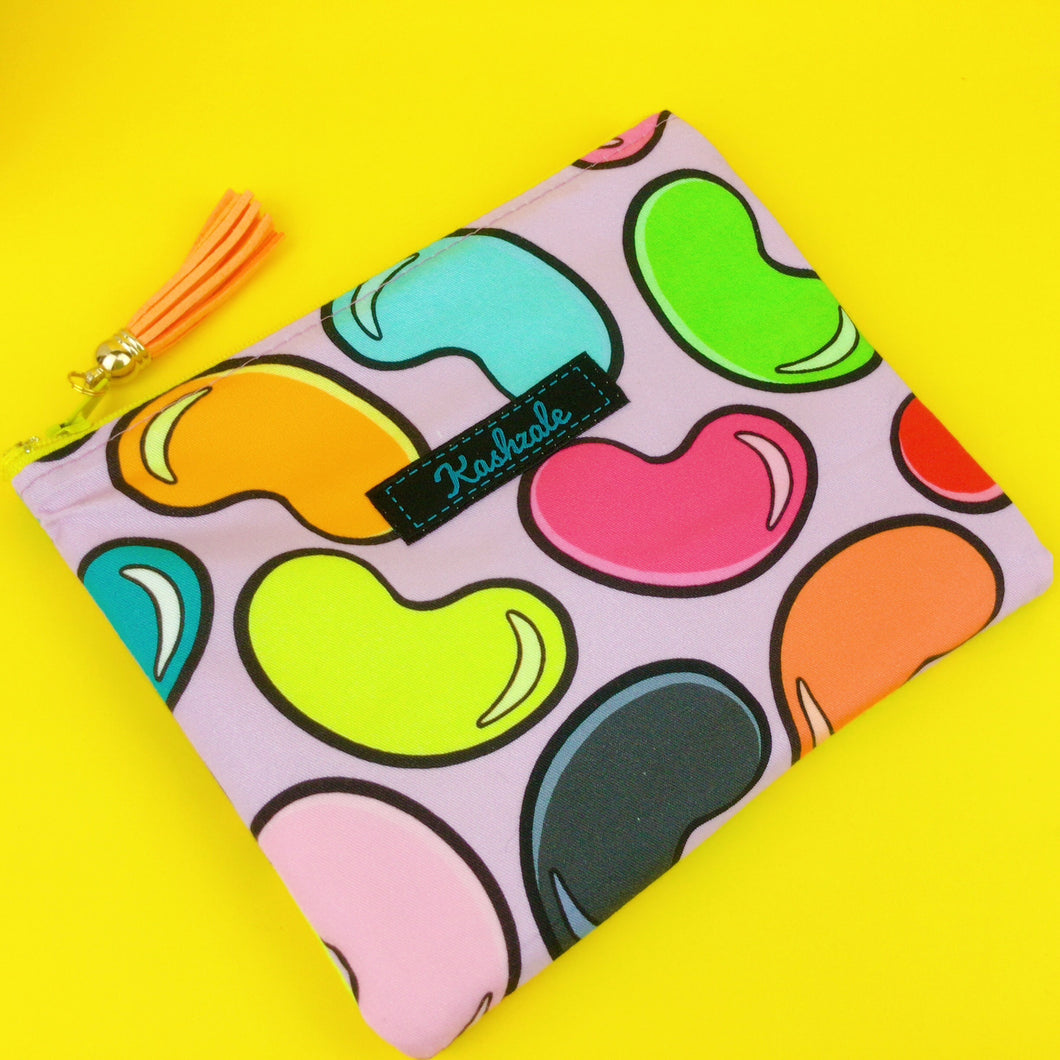 Jelly Beans Clutch, Small makeup bag. Kasey Rainbow Design.