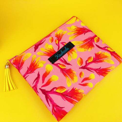 Roo Paw Clutch, Small makeup bag. Kasey Rainbow Design. - Kashzale Cosmetic Bags