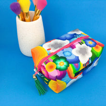 Load image into Gallery viewer, Rainbow Land Medium Box Makeup Bag. Kasey Rainbow Design.
