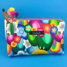Load image into Gallery viewer, Rainbow Land Medium Makeup Bag. Kasey Rainbow Design.
