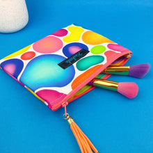 Load image into Gallery viewer, Rainbow Rocks Clutch, Small makeup bag. Kasey Rainbow Design.
