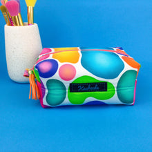 Load image into Gallery viewer, Rainbow Rocks Medium Box Makeup Bag. Kasey Rainbow Design.
