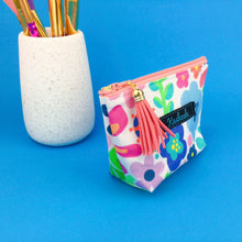 Load image into Gallery viewer, Garden Party Small Makeup Bag.  Kasey Rainbow Design. - Kashzale Cosmetic Bags
