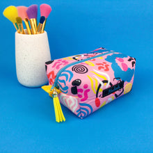 Load image into Gallery viewer, Through the Ages Medium Box Makeup Bag. Kasey Rainbow Design.
