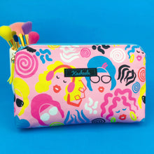 Load image into Gallery viewer, Through the Ages Medium Makeup Bag. Kasey Rainbow Design.
