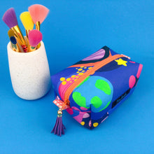 Load image into Gallery viewer, Major Tom Medium Box Makeup Bag. Kasey Rainbow Design.
