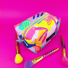 Load image into Gallery viewer, Disco Medium Box Makeup Bag.  World of Mik Design.
