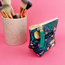 Load image into Gallery viewer, Navy Floral Small Makeup Bag.

