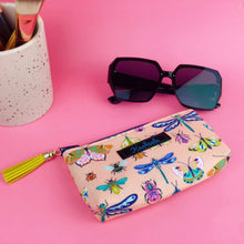 Load image into Gallery viewer, Coral Bugs and Butterflies Sunglasses bag, glasses case.

