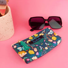 Load image into Gallery viewer, Navy Floral Sunglasses bag, glasses case.
