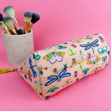 Load image into Gallery viewer, Coral Bugs and Butterflies Medium Makeup Bag.
