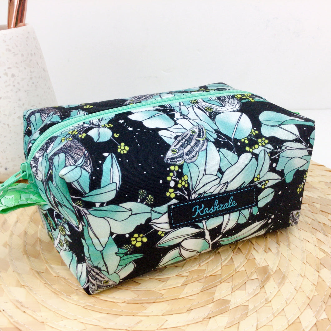 Nocturnal Medium Box Makeup Bag. Design by The Scenic Route.