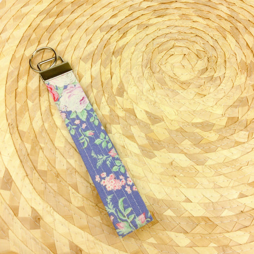 Mauve Rose Floral Key Fob. Tilda Design. - Kashzale Cosmetic Bags