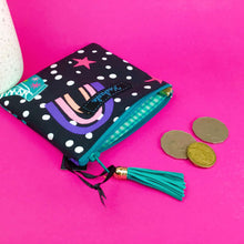 Load image into Gallery viewer, Roller Skating Rainbow Coin Purse. Whimsy Kaleidoscope Design.
