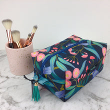 Load image into Gallery viewer, Blossom Bird Large Box Cosmetic Bag.

