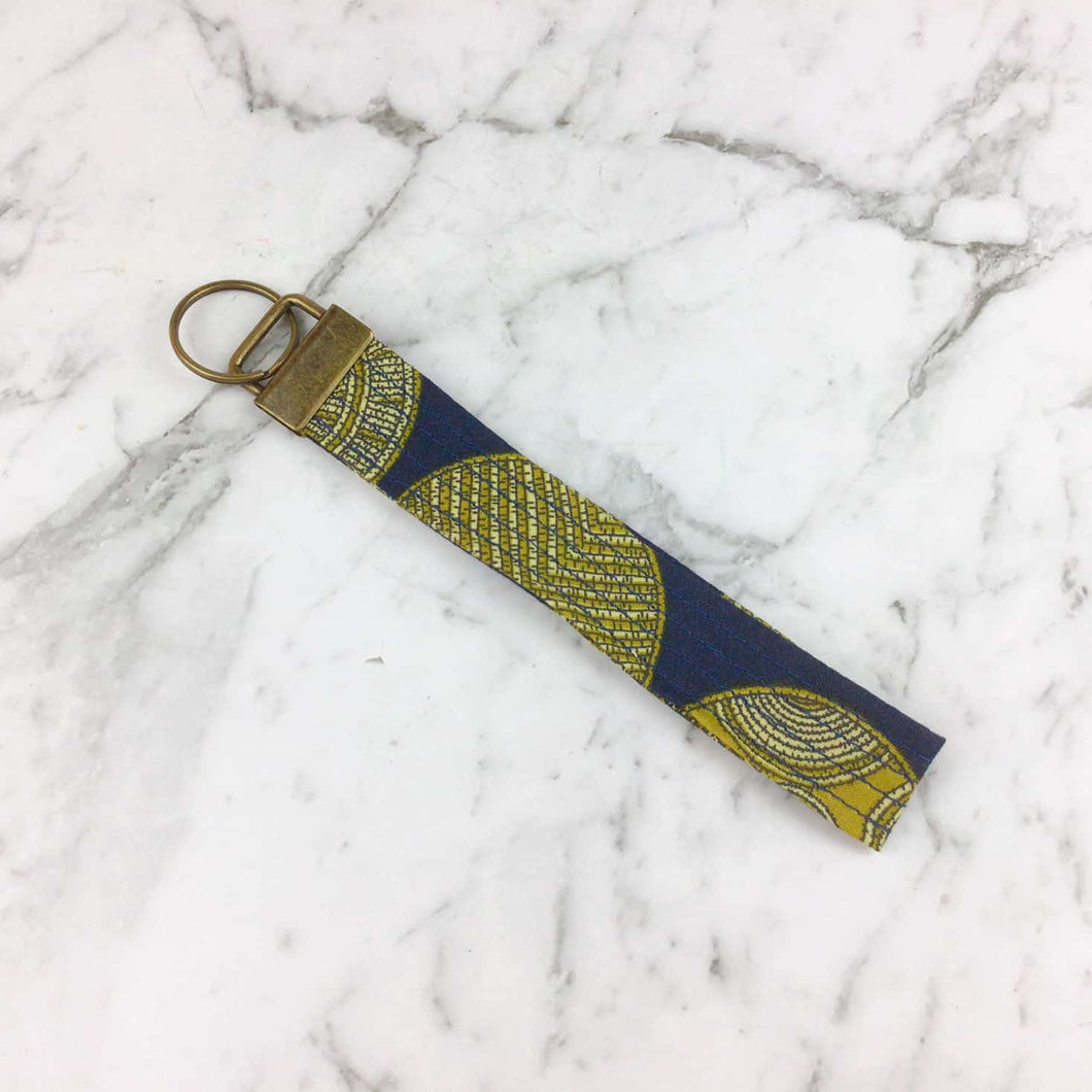 Olive Green and Navy Key Fob.