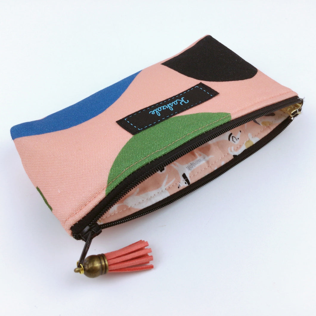 Peach Abstract Sunglasses bag, glasses case.