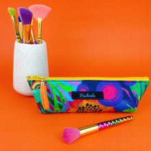 Load image into Gallery viewer, Reef Rainbow Makeup Brush Bag.  Kasey Rainbow Design. - Kashzale Cosmetic Bags

