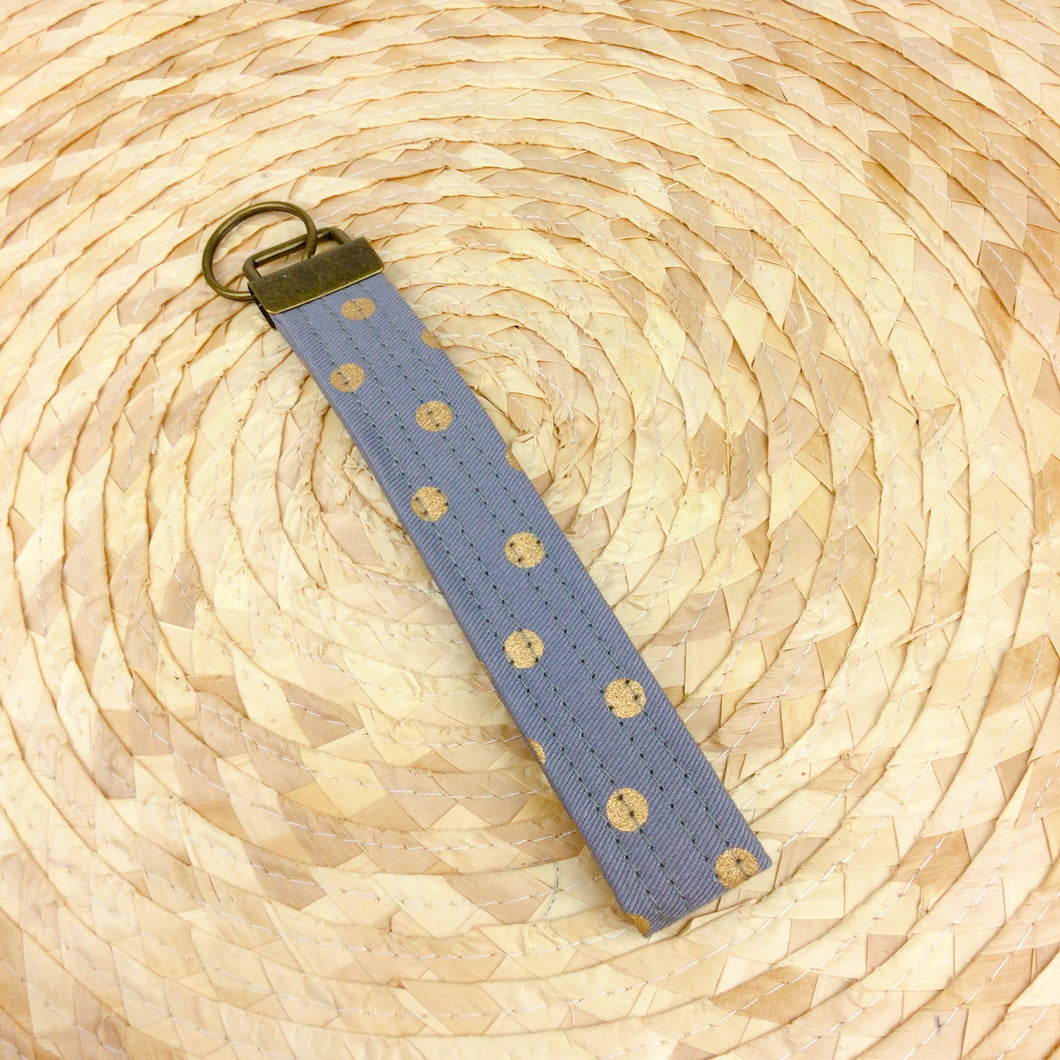 Grey with Gold Spot Key Fob.