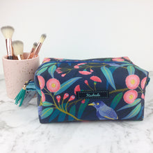 Load image into Gallery viewer, Blossom Bird Large Box Cosmetic Bag.

