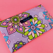Load image into Gallery viewer, Mandala Magnifica Mauve Zipper Pouch, Travel Pouch.  Exclusive Design.
