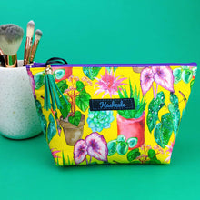 Load image into Gallery viewer, Plant Lady Yellow Medium Cosmetic Bag. Rachael King Design.
