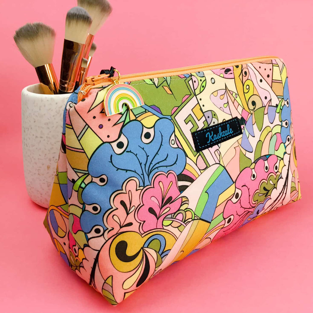 Pastel Abstract Medium Makeup Bag.