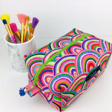 Load image into Gallery viewer, Radiant Rainbow Large Box Cosmetic Bag
