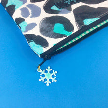 Load image into Gallery viewer, Snow Leopard Clutch, Small makeup bag. Kasey Rainbow Design.
