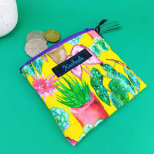 Load image into Gallery viewer, Plant Lady Yellow Coin Purse. Rachael King Design
