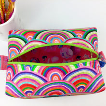 Load image into Gallery viewer, Radiant Rainbow Large Box Cosmetic Bag
