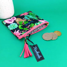 Load image into Gallery viewer, Plant Lady Black Coin Purse. Rachael King Design
