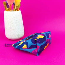 Load image into Gallery viewer, Electric Leopard Small Makeup Bag.  Kasey Rainbow Design.
