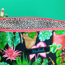 Load image into Gallery viewer, Plant Lady Black Large Makeup Bag. Rachael King Design.
