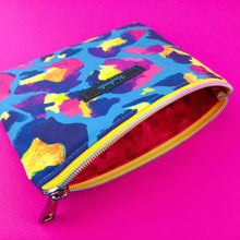Load image into Gallery viewer, Electric Leopard Small Clutch, Small makeup bag. Kasey Rainbow Design.

