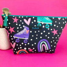 Load image into Gallery viewer, Roller Skating Rainbow Large Makeup Bag.
