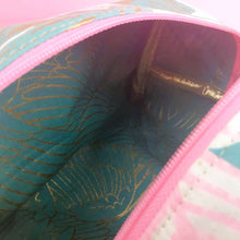 Load image into Gallery viewer, Mint Monstera Large Box Cosmetic Bag. Kashzale Makeup Bag.
