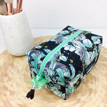 Load image into Gallery viewer, Nocturnal Medium Box Makeup Bag. Design by The Scenic Route.
