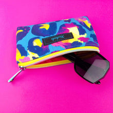 Load image into Gallery viewer, Electric Leopard Sunglasses bag, glasses case. Kasey Rainbow Design
